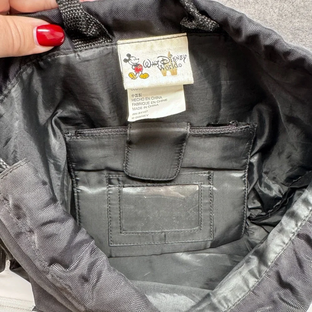2000s Walt Disney World Where Magic Lives 15" Drawstring Backpack Y2K Mickey - Picture 7 of 10
